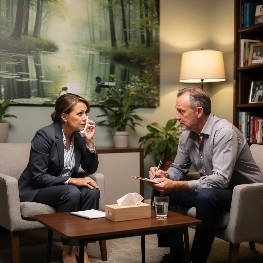 Ein Psychologe, der seine Techniken zur Verhaltenstherapie in einem virtuellen Klassenzimmer präsentiert.